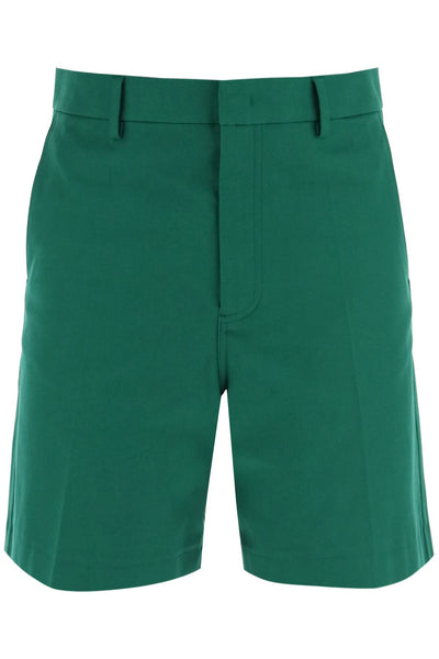 Valentino garavani "canvas bermuda shorts with v detail" 4V0RDDV19UA BASIL GREEN