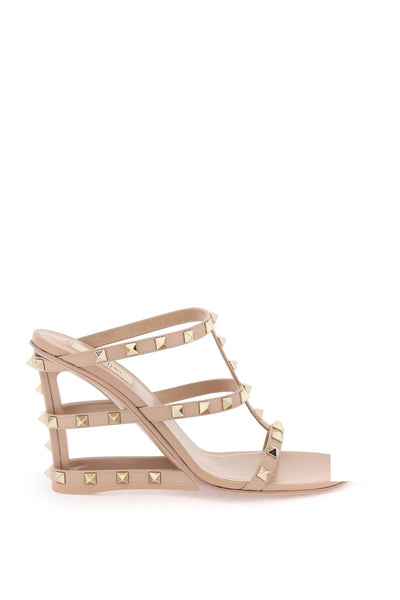 Valentino garavani cut-out wedge mules with 4W2S0ID7VOD ROSE CANNELLE