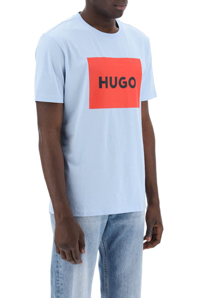 Hugo dulive t-shirt with logo box 50467952 LIGHT PASTEL BLUE