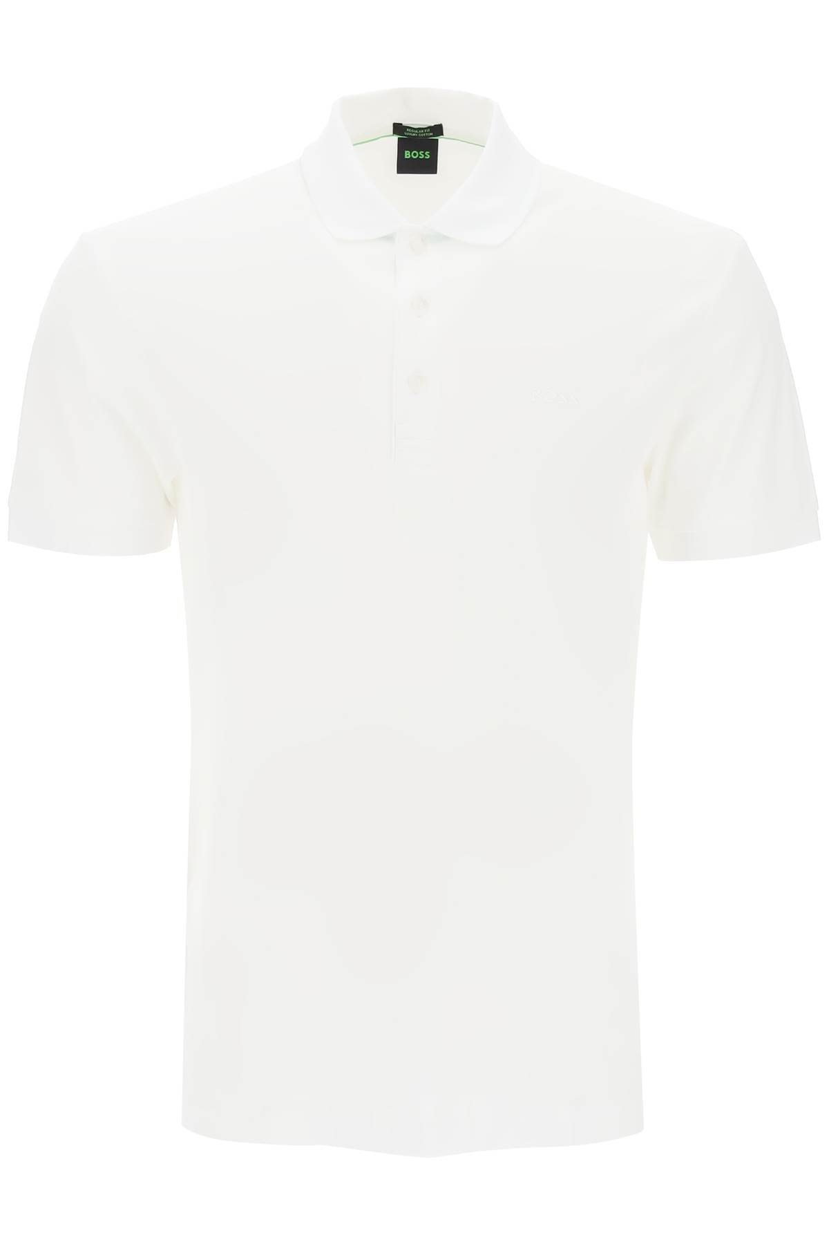 Boss regular fit jacquard polo shirt 50494309 WHITE