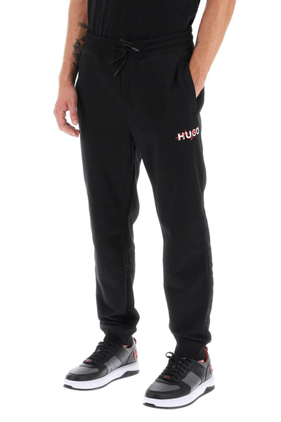 Hugo drokko double logo sweatpants 50494571 BLACK