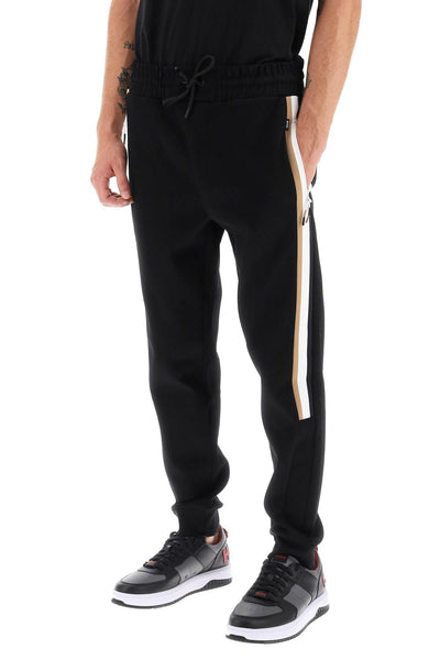 Boss joggers with two-tone side bands 50494609 BLACK