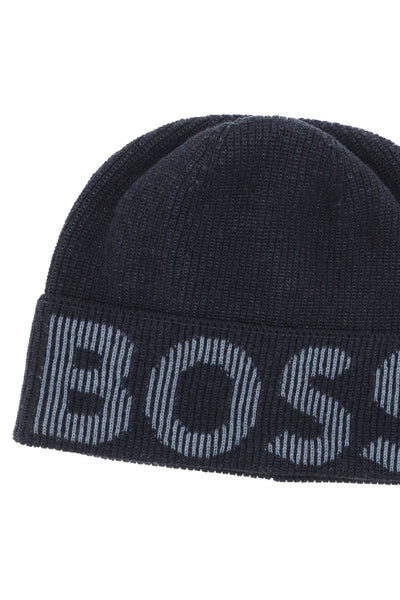 Boss lamico 標誌毛線帽 50495296 深藍色