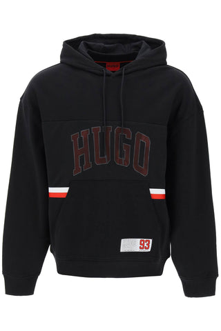 Hugo relaxed fit hoodie sweatshirt with 50510166 BLACK 001