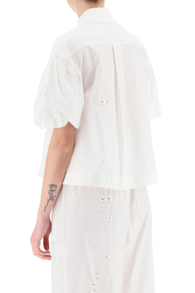 Simone rocha embroidered cropped shirt 5121 1014 WHITE WHITE