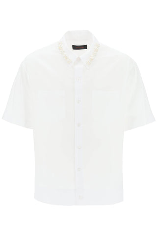Simone rocha oversize shirt with pearls 5169B 1025 WHITE PEARL