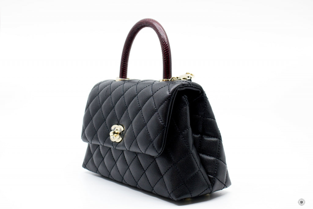 CHANEL Coco Handle 2WAYHandbag Size XS Caviar Leather MetalicPink A92990