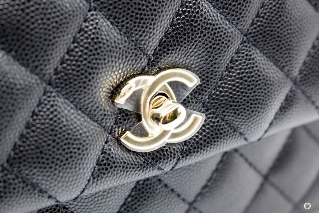 Chanel A92990B05068 Coco Handle Black/burgundy Caviar Small Shoulder B –  Italy Station