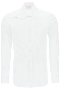 Alexander mcqueen harness shirt in stretch cotton 624753 QPN44 WHITE