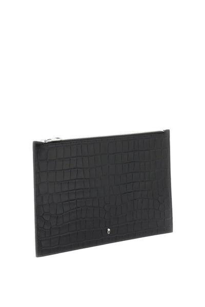 Alexander mcqueen leather flat pouch 649233 DZTIY BLACK