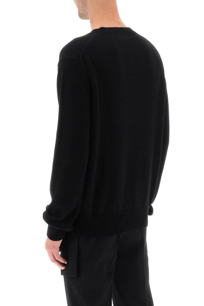 Alexander mcqueen sweater with logo embroidery 651184 Q1XAY BLACK BLACK WHITE
