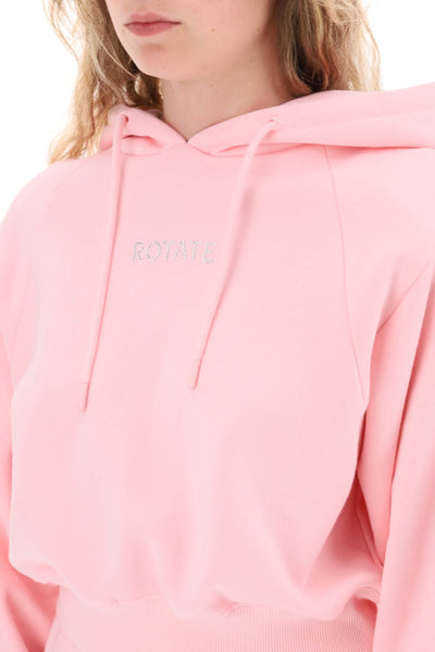 Rotate cropped hoodie with rhinestone-studded logo 700292043 ALMOND BLOSSOM