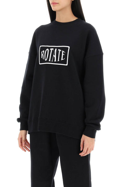 Rotate crew-neck sweatshirt with logo embroidery 700348100 BLACK