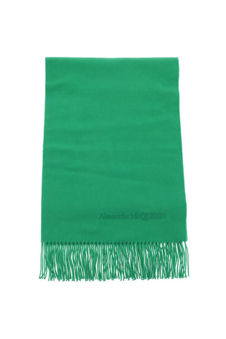 Alexander mcqueen cashmere scarf with embroidery 707220 3221Q BRIGHT GREEN