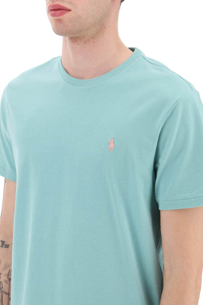 Polo ralph lauren custom slim fit t-shirt with logo 710671438 ESSEX GREEN