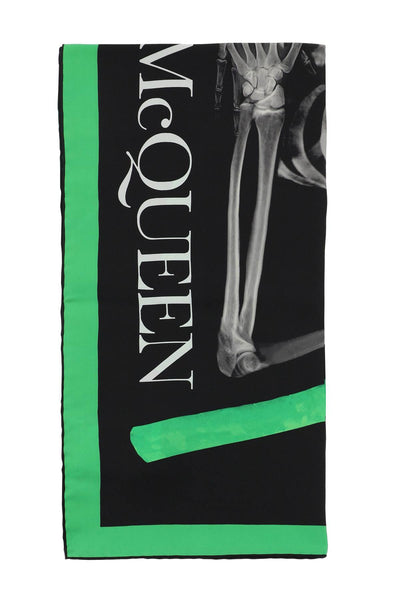 亞歷山大·麥昆（Alexander McQueen）'蘑菇骨架'頭巾718421 3001q黑色淺綠色