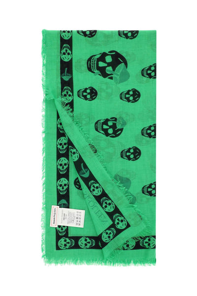 Alexander mcqueen mushrooms skull scarf 718485 3943Q KELLY GREEN L GREEN