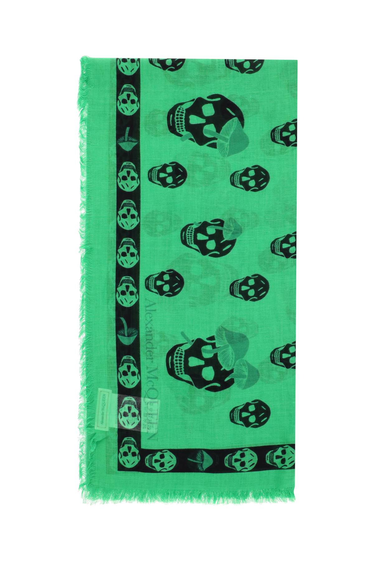 Alexander mcqueen mushrooms skull scarf 718485 3943Q KELLY GREEN L GREEN