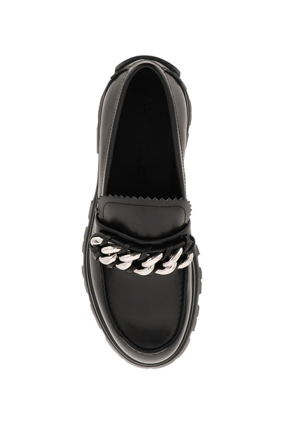 Alexander mcqueen chain penny loafers 727821 WHSWG BLACK SILVER