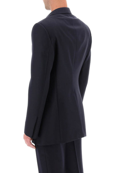 Alexander mcqueen wool and mohair double-breasted blazer 749650 QVU63 NAVY