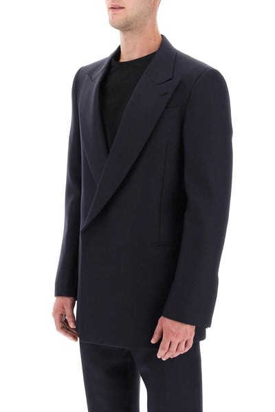 Alexander mcqueen wool and mohair double-breasted blazer 749650 QVU63 NAVY