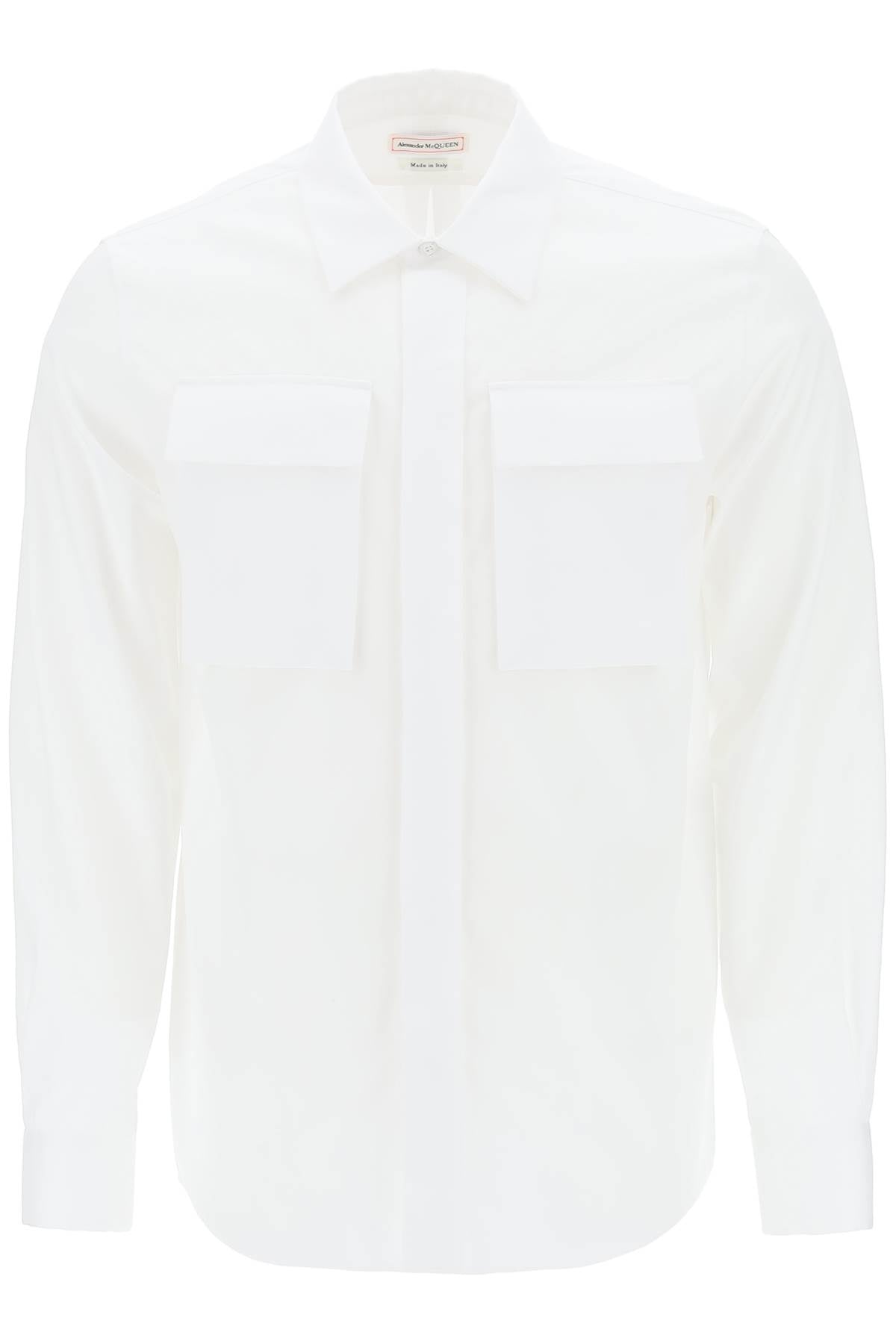 Alexander mcqueen regular shirt in poplin 750124 QVN79 WHITE