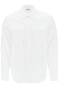 Alexander mcqueen regular shirt in poplin 750124 QVN79 WHITE