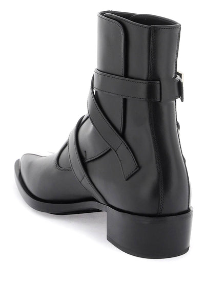 Alexander mcqueen 'punk' boots with three buckles 750381 WIDY1 BLACK SILVER