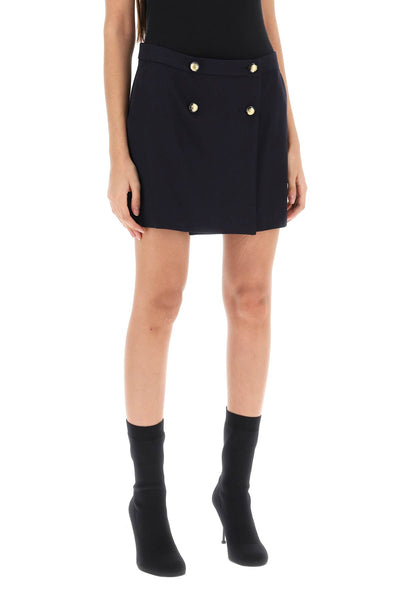 Alexander mcqueen mini wrap skirt with seal buttons 752499 QJACF NAVY