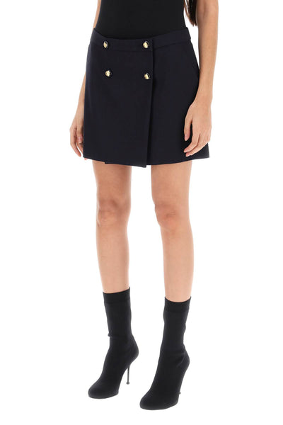 Alexander mcqueen mini wrap skirt with seal buttons 752499 QJACF NAVY