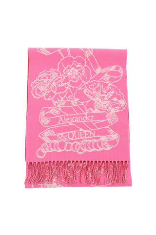 Alexander mcqueen 羊毛雙面圍巾 755076 3200Q 威爾斯 REDPSYC 粉紅色