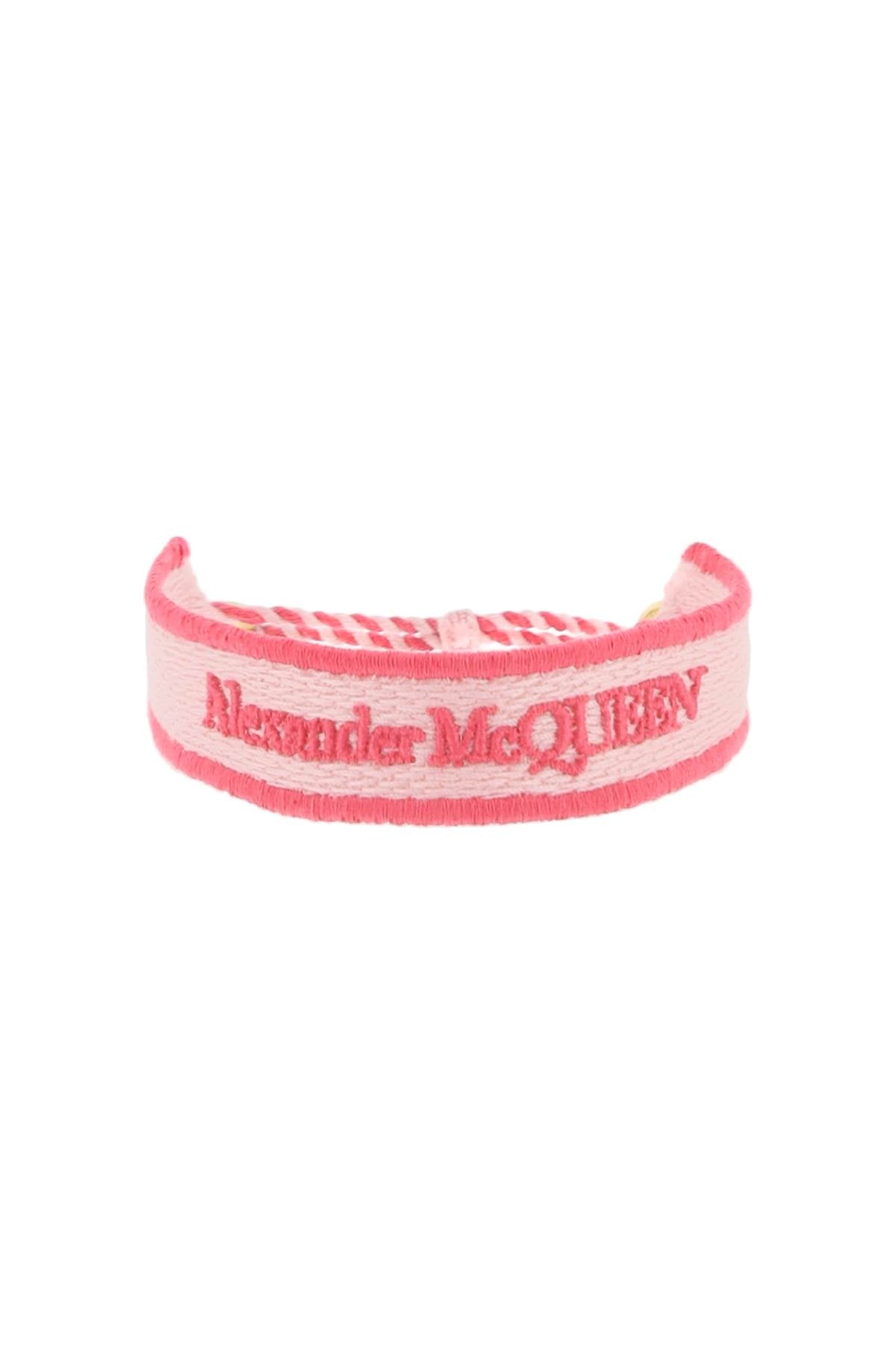Alexander mcqueen 刺繡手鍊 757439 1AAN1 粉紅色