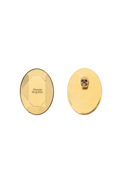 Alexander mcqueen stud earrings with faceted stone 757449 J160T MCQ0977 ORO OB ANTL