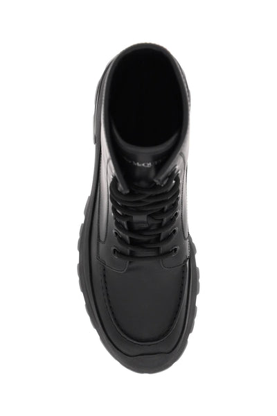 Alexander mcqueen leather ankle boots 758769 WHLZ4 BLACK BLACK
