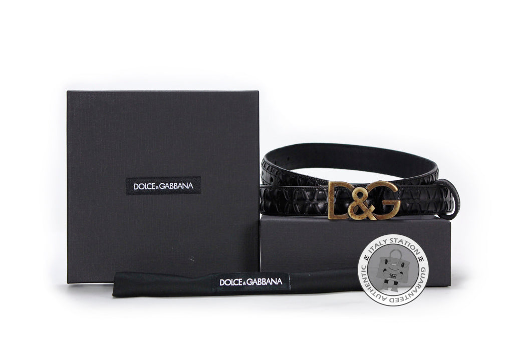 Dolce Gabbana BC3809 A1186 Varie Calfskin Black 80999 Calfskin 90 Belts  Gbhw