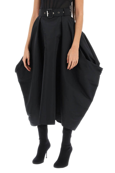 Alexander mcqueen peg-top skirt in polyfaille 769041 QEACM BLACK