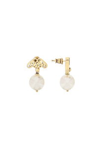 Alexander mcqueen pearl and seal earrings 780980 I170L L A GOLD PEARL
