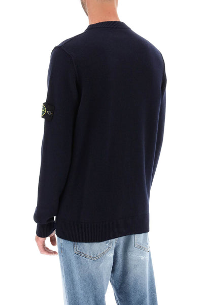 Stone island crew-neck sweater in wool 7915508 NAVY BLUE