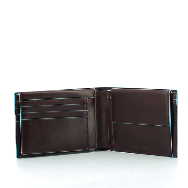 Piquadro - Wallet with coin pouch Blue Square - PU1392B2R - MOGANO