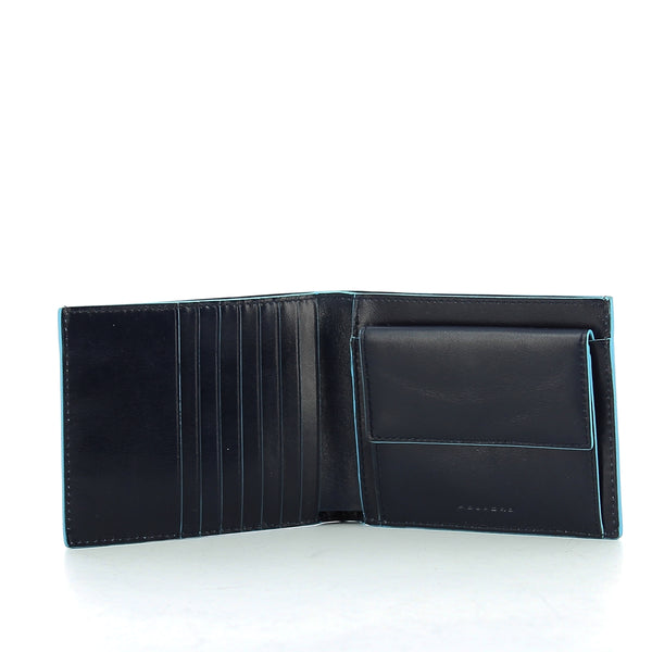 Piquadro - Wallet with coin pouch Blue Square - PU1239B2R - BLU/2