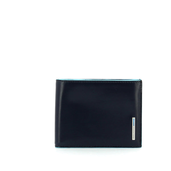 Piquadro - Wallet with coin pouch Blue Square - PU1240B2 - BLU2