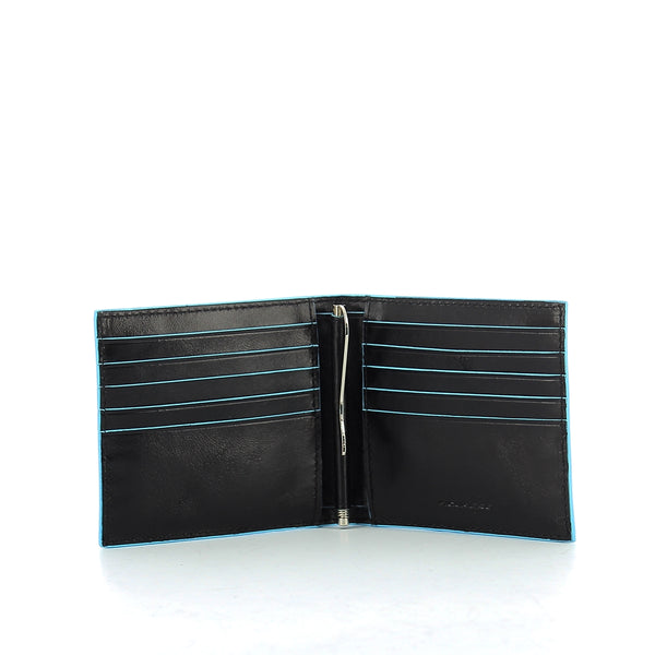 Piquadro - Men wallet w. money clip Blue Square - PU1666B2 - NERO