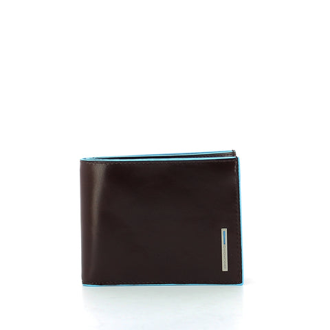 Piquadro - Wallet with coin pouch Blue Square - PU1239B2R - MOGANO