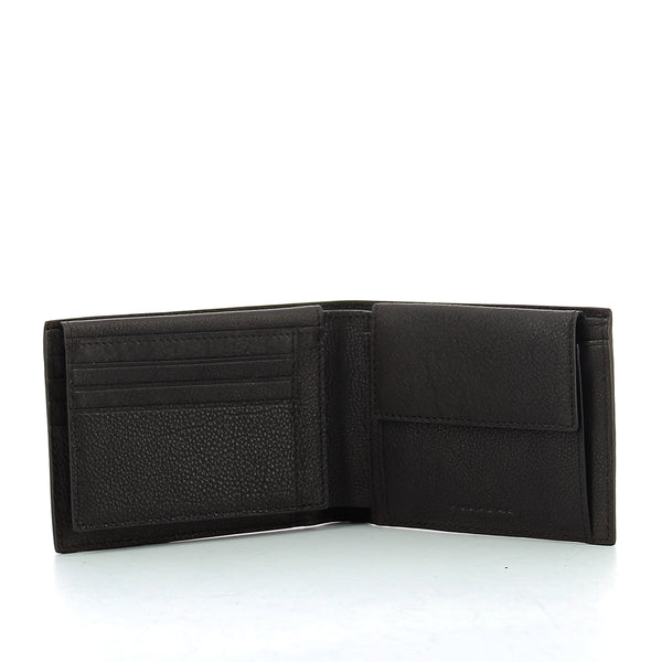 Piquadro - Wallet with coin pouch Black Square - PU1392B3R - TESTA/MORO