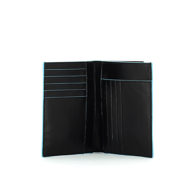 Piquadro - Vertical men wallet Blue Square - PU1393B2 - NERO
