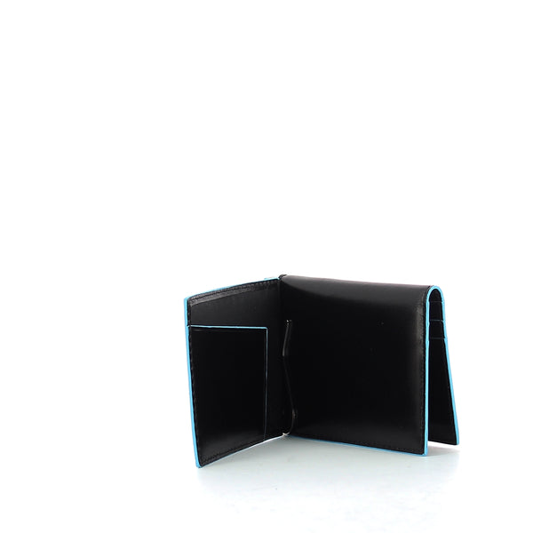 Piquadro - Men wallet w. money clip Blue Square - PU3890B2 - NERO