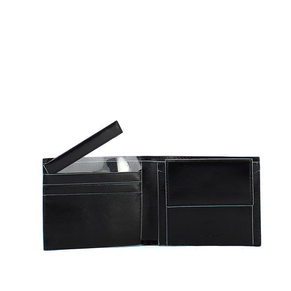 Piquadro - Men wallet with coin pouch Blue Square - PU4188B2R - NERO
