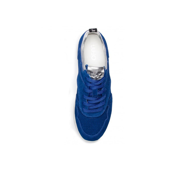 Liu Jo-花邊絨面革運動鞋Karlie -B19009PX025-深/藍色