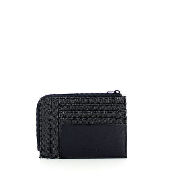 Piquadro - P16 credit card zipped pouch - PU1243P16 - CHEV/BLU