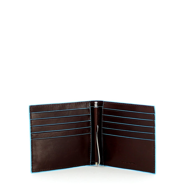 Piquadro - Blue Square wallet with money clip - PU1666B2 - MOGANO